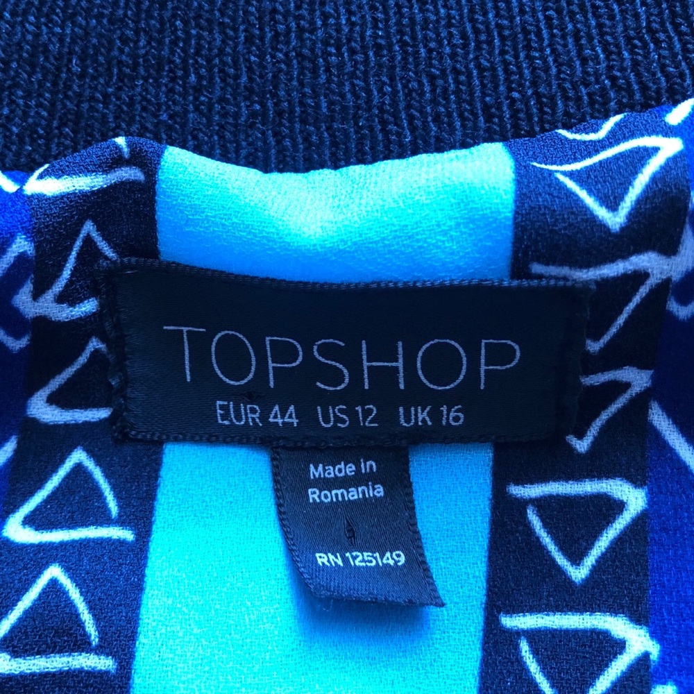 Topshop Multi-Colored Polyester Bomber Jacket - image 4